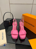 LV 26ss Platform Sandals 110 Pink Patent Leather 629617