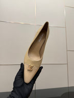 LV 26ss Heel Pump 55 Beige Patent Leather 629629