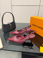 LV 26ss Slingback 55 Burgundy  Patent Leather 629635