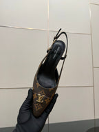 LV 26ss Slingback 55 Brown Monogram Calfskin 629641