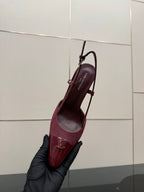 LV 26ss Slingback 90 Burgundy Calfskin Suede 629643