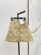CD 25 Plaid Quilted Lapel Set Beige Cotton