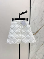 CD 25 Plaid Quilted Lapel Set White Cotton