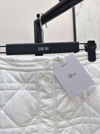 CD 25 Plaid Quilted Lapel Set White Cotton