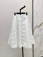 CD 25 Plaid Quilted Lapel Set White Cotton