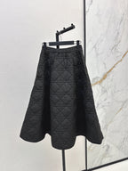 CD 25 Plaid Quilted Lapel Set Black Cotton