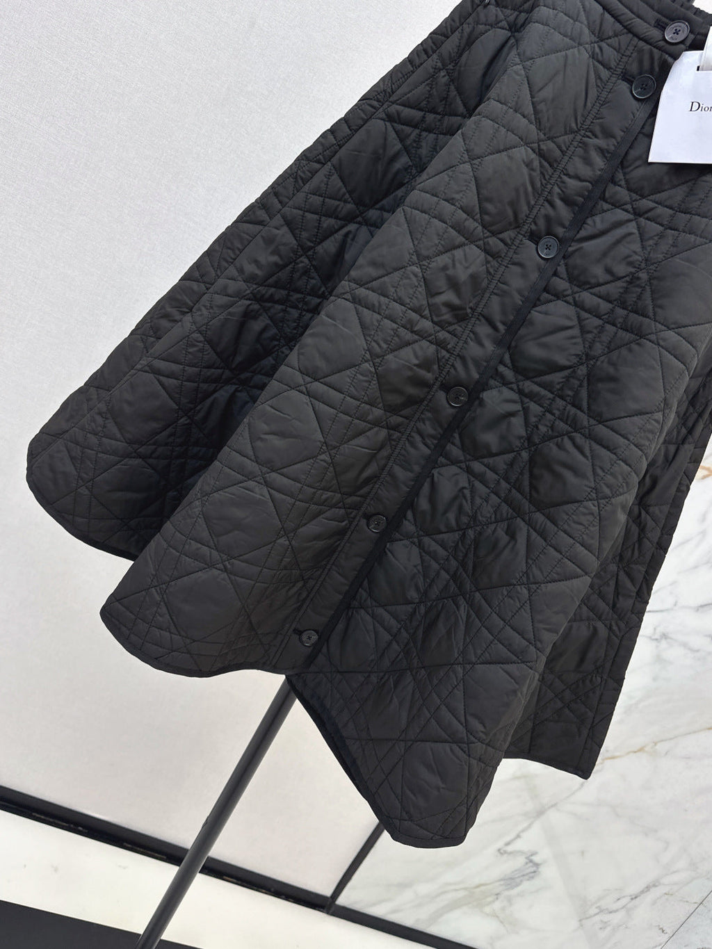 CD 25 Plaid Quilted Lapel Set Black Cotton