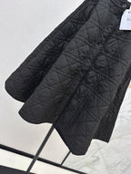 CD 25 Plaid Quilted Lapel Set Black Cotton