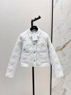 CD 25 Plaid Quilted Lapel Set White Cotton