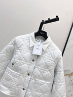 CD 25 Plaid Quilted Lapel Set White Cotton