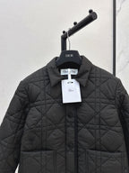 CD 25 Plaid Quilted Lapel Set Black Cotton