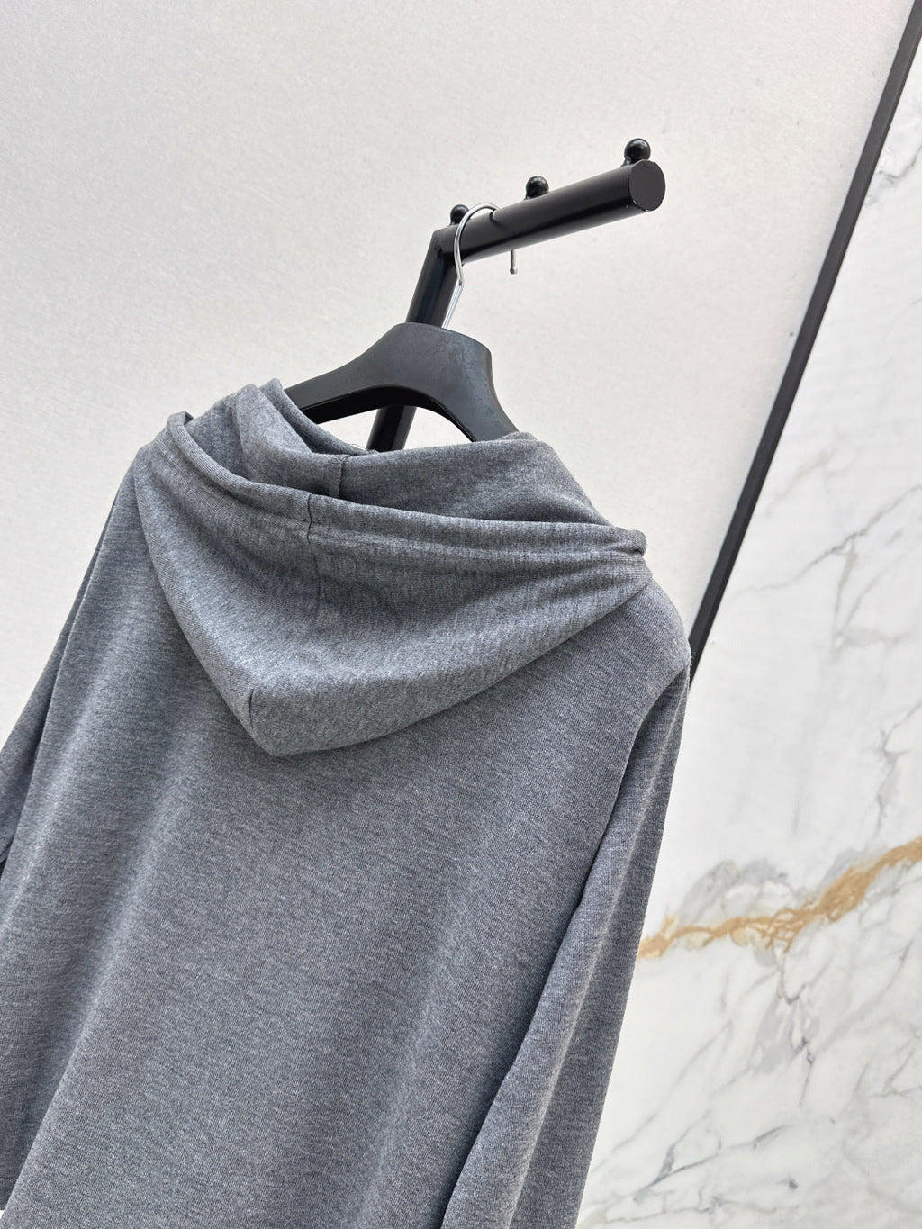 CD 25 Drawstring Hoodie Cotton And Stretch Wool