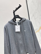 CD 25 Drawstring Hoodie Cotton And Stretch Wool