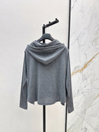 CD 25 Drawstring Hoodie Cotton And Stretch Wool
