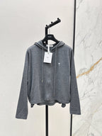 CD 25 Drawstring Hoodie Cotton And Stretch Wool
