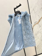 CD 25 Hooded Vest Could Blue Viscose