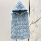 CD 25 Hooded Vest Could Blue Viscose