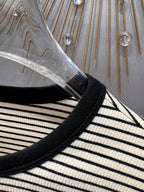 Celine 25  Striped Knitted Long-sleeved T-shirt White Black Cotton