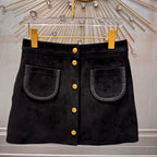 Celine 25 Skirt Black Gold Velvet