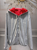Miu Miu 25 Jacket Red Gray Cotton