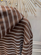 Miu Miu 25 Striped Hooded Sweatshirt Brown White Cotton 70590660
