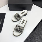CC 25 Mid Heel Mules Pearl Cord and Lambskin 270775