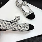 CC 25 Mary Jane Flats Fabric and Sheepskin 270785