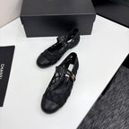 CC 25 Mary Jane Black Mesh Calfskin