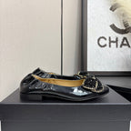 CC 25 Diamond Ballet Flats Black Sheepskin 331786