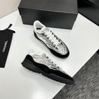 CC 26s Casual Sneakers Black Sliver Suede Cowhide 626457
