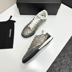 CC 26s Casual Sneakers Gold Metallic Gray Suede Cowhide 626458