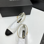 CC 26s Ballet Flats Ivory Black Sheepskin 626305