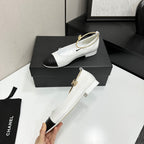 CC 26s Ballet Flats Ivory Black Sheepskin 626305