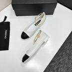 CC 26s Ballet Flats Ivory Black Sheepskin 626305