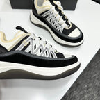 CC 26s Casual Sneakers White Black Fabric Cowhide 626376