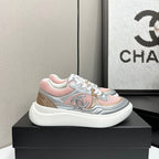 CC 26s Casual Sneakers Light Pink Gray Fabric Cowhide 626379