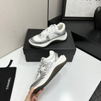 CC 26s Casual Sneakers White Gray Fabric Cowhide 626380