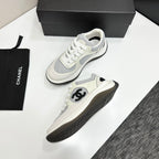 CC 26s Casual Sneakers White Gray Fabric Suede 626471