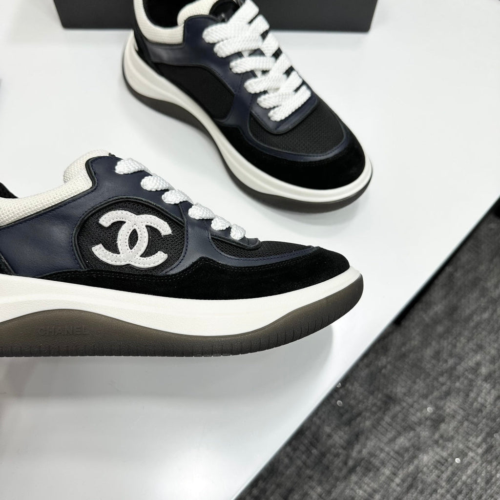 CC 26s Casual Sneakers Black Navy Blue Fabric Suede 626472