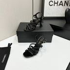 CC 26s High Heel Sandals 80 Black Patent Leather 626286
