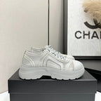 CC 26s Casual Sneakers Rhinestones Light Gray Mesh Sheepskin 626363