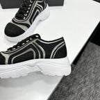 CC 26s Casual Sneakers Rhinestones Black White Mesh Sheepskin 626364