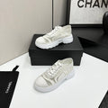 CC 26s Casual Sneakers Rhinestones White Mesh Sheepskin 626365