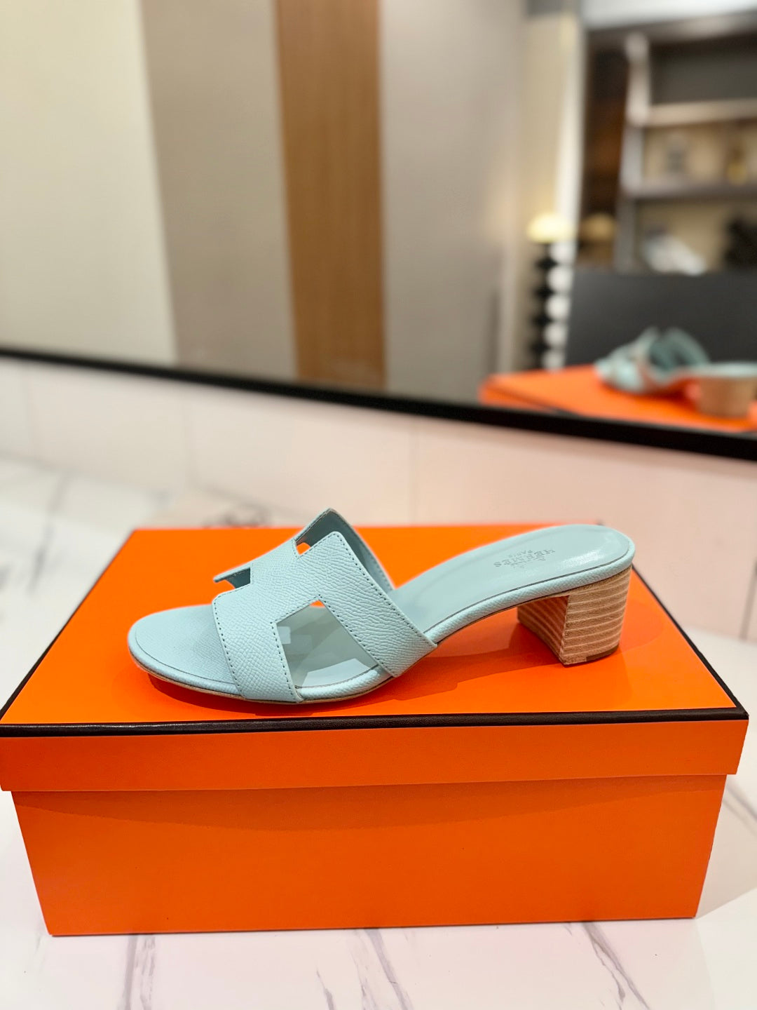 HM Oasis Sandals Blue Cowhide 294839