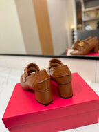 VT 2025 Signature Heeled Loafer Brown Calf Leather 295069