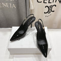 Celine 25C Slingback Pump Black Patent Leather 236769