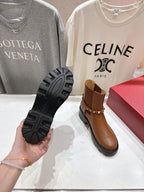 VT ankle boots brown black calfskin 174445