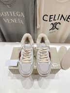 Golden Goose 2025 Wool-Lined Dirty Sneaker Ivory mix Red Cowhide 491638