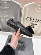 Prada 25s ballet flats black sheepskin 535496