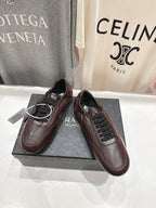 Prada 25s ballet flats dark brown sheepskin 535498